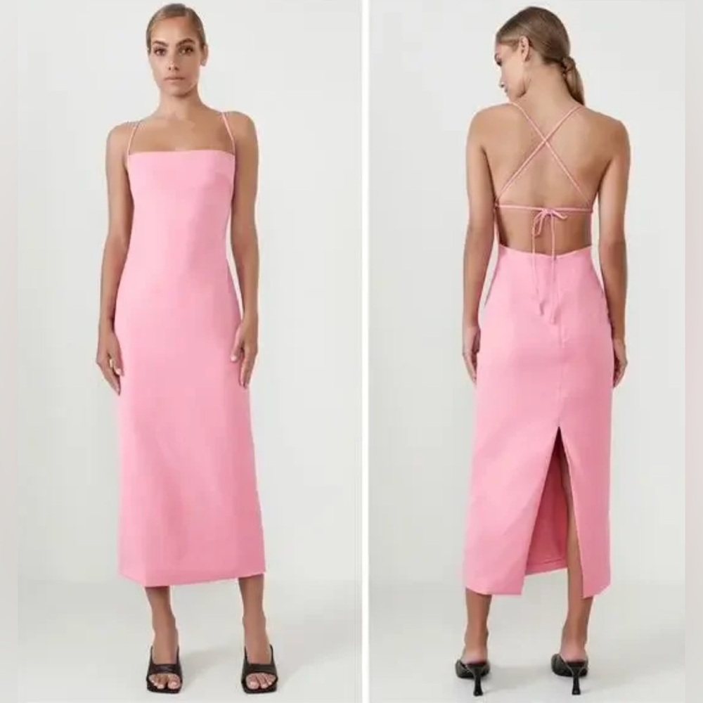 Bardot Jillian Midi Square Neck Strappy Dress